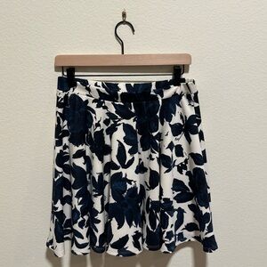 Soprano White Skirt with Navy Floral Accent
